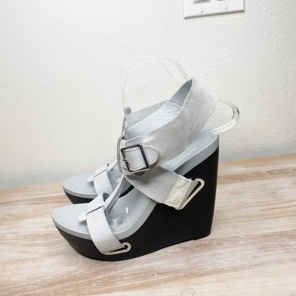 United nude leather adjustable abstract leather heels wedge size 38